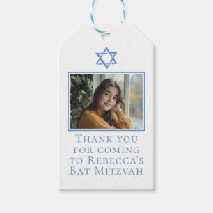 Bat mitzvah Photo Blue Star av David Party Presentetikett