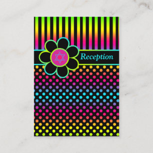 Bat mitzvah Polka dots-kort för Neon Rand Tilläggskort