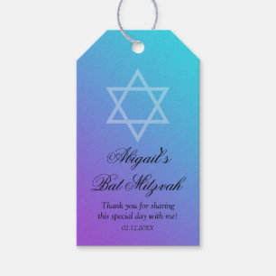 Bat mitzvah purpurfärgad davidsstjärna för kric presentetikett