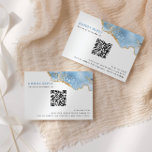 Bat mitzvah QR-kod för ljusblått och Guld agate OSA Kort<br><div class="desc">Den här chicen visar en palett med ljusblå nyanser parad med glitterminaldetaljer som ger en lyxbit till ditt evenemang. Använda QR-kodgeneratorn för att enkelt lägga till webbplatsen i det här objektet.</div>