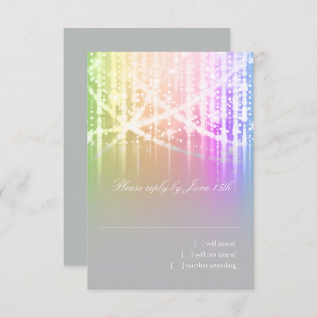 Bat mitzvah Rainbow Sparkly Ljus OSA Kort (Fram/baksida)