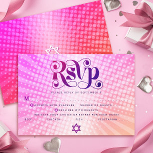 Bat Mitzvah Retro Rosa Orange Gradient Boho Entré OSA Kort