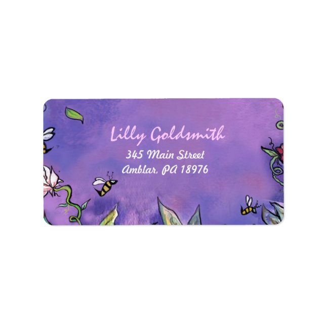 BAT MITZVAH Returadress för BIRD & BEE Adressetikett (Framsidan)