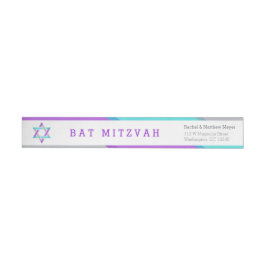 Bat mitzvah Returetiketter | Lila + Uppgift Etikettband