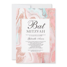 bat mitzvah rosa av korall vid ro glitter