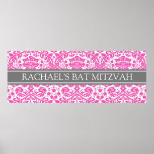 Bat mitzvah Rosa av skugga för anpassad namnbander Poster