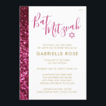 Bat mitzvah Rosa Glitter Rand Inbjudningar<br><div class="desc">Den moderna och elegant Bat mitzvah inbjudan till en modern, roligt och elegant mitzvah-ceremoni och luncheon. Glitter är en platt utskriven bild, INTE äkta glitter, så det gör ingen bild, men ser fortfarande glatt och blingrig ut! Det finns en Papper Grape Zazzle-designerbutik för att koordinera kontorsmaterial och designer för att...</div>