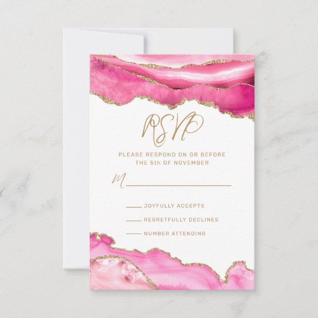 Bat mitzvah Rosa Guld Glitter Agate OSA Kort (Framsida)