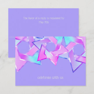 Bat mitzvah Rosa Lila Blue Star of David Inbjudningar