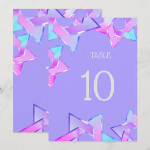 Bat mitzvah Rosa Lila Blue Star of David Inbjudningar