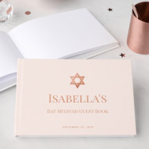 Bat Mitzvah Rosa Rosa Guld Davidstjärna Judisk