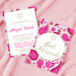 Bat mitzvah Rosa Star av David Modern-inbjudan Inbjudningar<br><div class="desc">Ställ in scenen för ett modernt temat firande. Rosa är bakgrunden till färg för denna Bat mitzvah anpassningsbar för paisley-elegant. Ändra enkelt informationen för din egen anpassningsbar-inbjudan. Från en rad anpassningsbar som står stilla från Chessies Bra Design.</div>