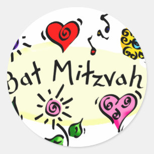 Bat mitzvah runt klistermärke