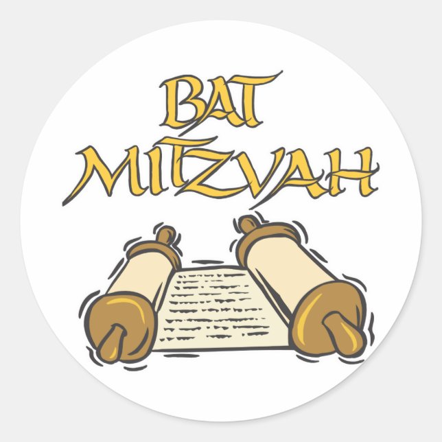 Bat mitzvah runt klistermärke (Framsida)