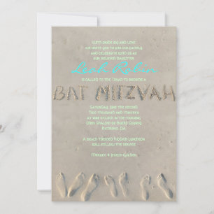 Bat mitzvah SANDY BEACH-inbjudan Inbjudningar