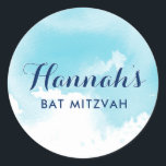 BAT MITZVAH SEAL stjärna modern vattenblå vattenfä Runt Klistermärke<br><div class="desc">efter kat masard >> WWW.SIMPLYSWEETPAPERIE.COM <<<<<<<<></div>