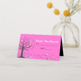 Bat mitzvah sjötransporter i abstrakt LIVETS TRÄD Placeringskort