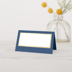 BAT MITZVAH smart fet stil av guld denim blue aqua Placeringskort