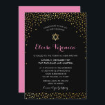 BAT MITZVAH snyggt glamor conetti spot guld rosa Inbjudningar<br><div class="desc">by kat masard >> kat@simplysweetPAPERIE.com << - - - - - - - - - - - - - - - - - - - - - - - - - - - - - - - - - - - - - - - - - - - - -...</div>