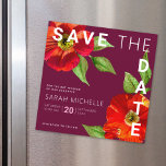 Bat mitzvah Spara Datum för Blommigt - Burgundy -  Magnetisk Inbjudningskort<br><div class="desc">Se till att alla dina vänner och släktingar kan fira din dotters milstolpe Bat mitzvah! Skicka ut den här chicen, häpnadsväckande, blommigt vattenfärg med modern serif-typ mot en burgundisk bakgrund, personlig "Save the Date" magnetiskt meddelandekort. Anpassa anpassningsbarna till Bat mitzvah namn och datum. Garanterade att hon skulle få mer roligt...</div>