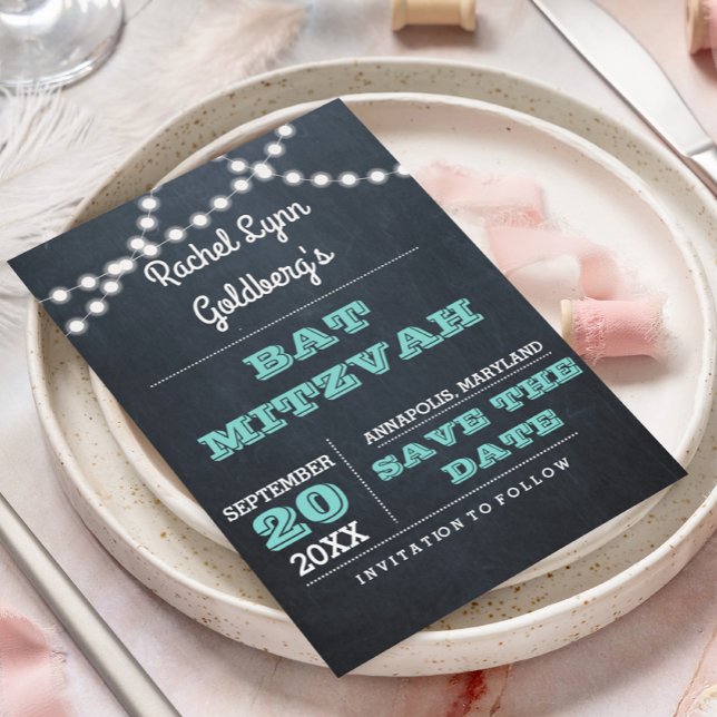 Bat mitzvah Spara datum för Ljus i kalktavla Meddelande Vykort (Skapare uppladdad)