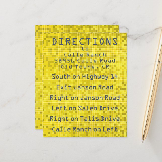 Bat mitzvah spel för BM Pub på riktningskort (Fram/Back In Situ)