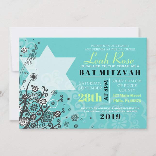 BAT MITZVAH STAR-FLÖDEN Inbjudan (Framsida)