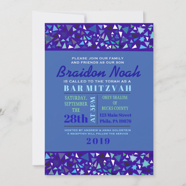 BAT MITZVAH STAR WALL Pub-inbjudan Inbjudningar (Framsida)
