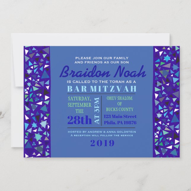 BAT MITZVAH STAR WALL Pub-inbjudan Inbjudningar (Framsida)