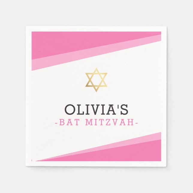 BAT MITZVAH stjärna, enkel modern vinkling, fetsti Pappersservett (Framsidan)