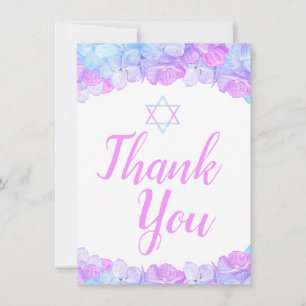 Bat mitzvah stjärnan av David Blommigt Rosa Hydran Tack Kort