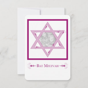 bat mitzvah (stjärnan för den eleganta fotot inbju inbjudningar