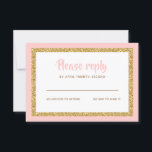 Bat mitzvah svar på rosa och Guld Glitter<br><div class="desc">Det här trendiget infogar ett kort med fetstil på framsidan med ett lager i guld glitter och vitt,  och en solid färgad-bakgrund. Lägg till texten med hjälp av mallformuläret. Ändra teckensnitt,  layout och färg med hjälp av Anpassa.</div>