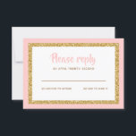 Bat mitzvah svar på rosa och Guld Glitter<br><div class="desc">Det här trendiget infogar ett kort med fetstil på framsidan med ett lager i guld glitter och vitt,  och en solid färgad-bakgrund. Lägg till texten med hjälp av mallformuläret. Ändra teckensnitt,  layout och färg med hjälp av Anpassa.</div>