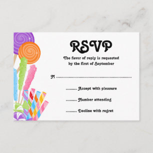 Bat mitzvah svarskort för Candy Theme OSA Kort