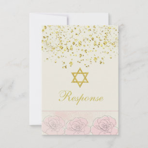 Bat mitzvah svarskort för Golden Conetti OSA Kort