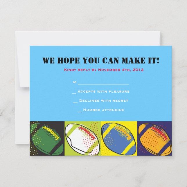 Bat mitzvah svarskort för Retro FOOTBALL THET Pub OSA Kort (Framsida)