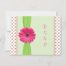 Bat mitzvah svarskort för rosa Grönt Polka Dot Dai OSA Kort