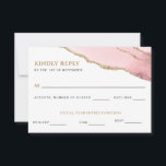 Bat mitzvah svarskort för rosa och Guld Agate OSA Kort<br><div class="desc">Den här moderna designen har en vacker glitter rosa från gräns och anpassningsbarna. Använda mallformuläret om du vill ändra text efter behov. Med de avancerade redigeringsmenyerna,  som du kommer åt genom att välja "anpassa ytterligare",  kan du ändra typsnitt,  färg och layout.</div>