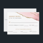 Bat mitzvah svarskort för rosa och Guld Agate OSA Kort<br><div class="desc">Den här moderna designen har en vacker glitter rosa från gräns och anpassningsbarna. Använda mallformuläret om du vill ändra text efter behov. Med de avancerade redigeringsmenyerna,  som du kommer åt genom att välja "anpassa ytterligare",  kan du ändra typsnitt,  färg och layout.</div>