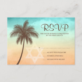 Bat mitzvah svarskort för Tropical Beach Handflata OSA Kort