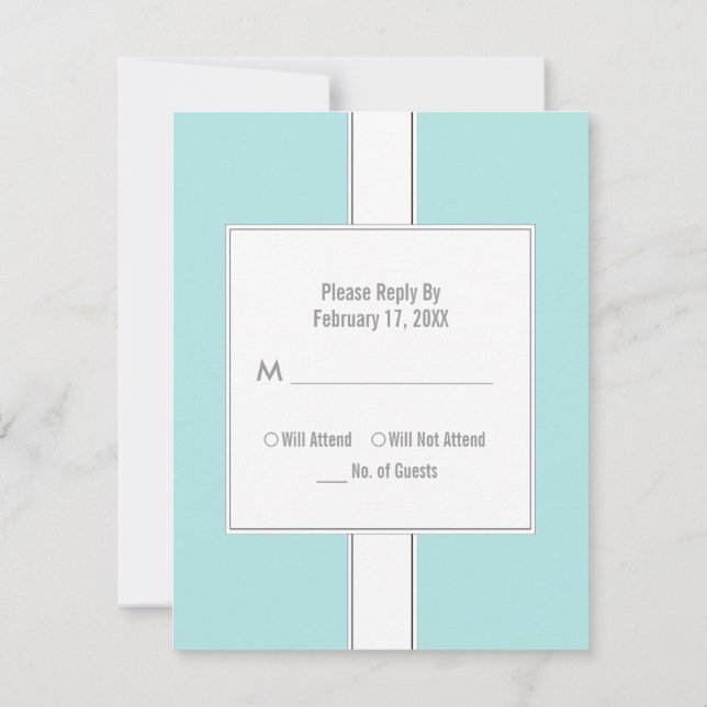 Bat mitzvah svarskort {Light Teal} OSA Kort (Baksida)