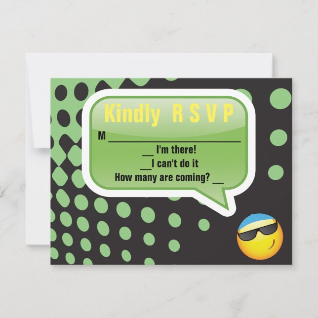 Bat mitzvah svarskort LYCKLIG EMOJI Pub OSA Kort (Framsida)