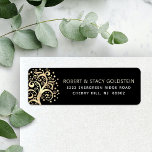 Bat mitzvah Svarta Guld Livets träd Returadress Returadress Etikett<br><div class="desc">Var stolt, gladd och visa den här milstolpen av din favorit Bat mitzvah med den här roligten, sofistikerad, personligens returadressetikett! En grafisk faux faux guld-folie träd med glatt stjärnor av David och punkt "löv", tillsammans med sans serif-typografi, täcker över en rik, sofistikerad, svart bakgrund. Anpassa anpassningsbarna med ditt namn och...</div>