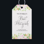 Bat mitzvah Tack för Blommigt av vattenfärg Presentetikett<br><div class="desc">En Bat mitzvah elegant och feminin blommigt tack för att du har märkre med vattenfärgade pastellblommor och vismiskt skript. Den här inbjudan är perfektens accent för favoritpåsar.</div>