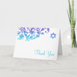 Bat mitzvah tack för elegant purpurfärgad kort