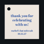 Bat mitzvah Tack för Fet Ivory Blue Anpassningsbar Gåvor Etiketter<br><div class="desc">Fet typografi Ivory Blue Anpassningsbar Cute Bat mitzvah Tack favorittaggar</div>