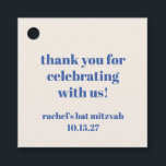 Bat mitzvah Tack för Fet Ivory Blue Anpassningsbar Gåvor Etiketter<br><div class="desc">Fet typografi Ivory Blue Anpassningsbar Cute Bat mitzvah Tack favorittaggar</div>