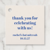 Bat mitzvah Tack för Fet Ivory Blue Anpassningsbar