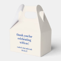 Bat mitzvah Tack för Fet Ivory Blue Anpassningsbar